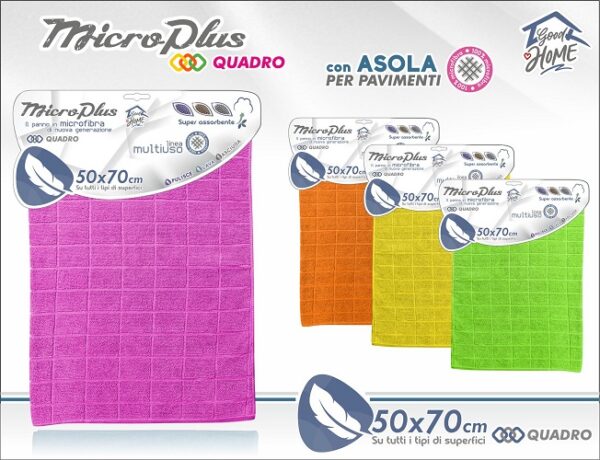 PANNO 50X70 MICROPLUS A QUADRI FLUO  X12